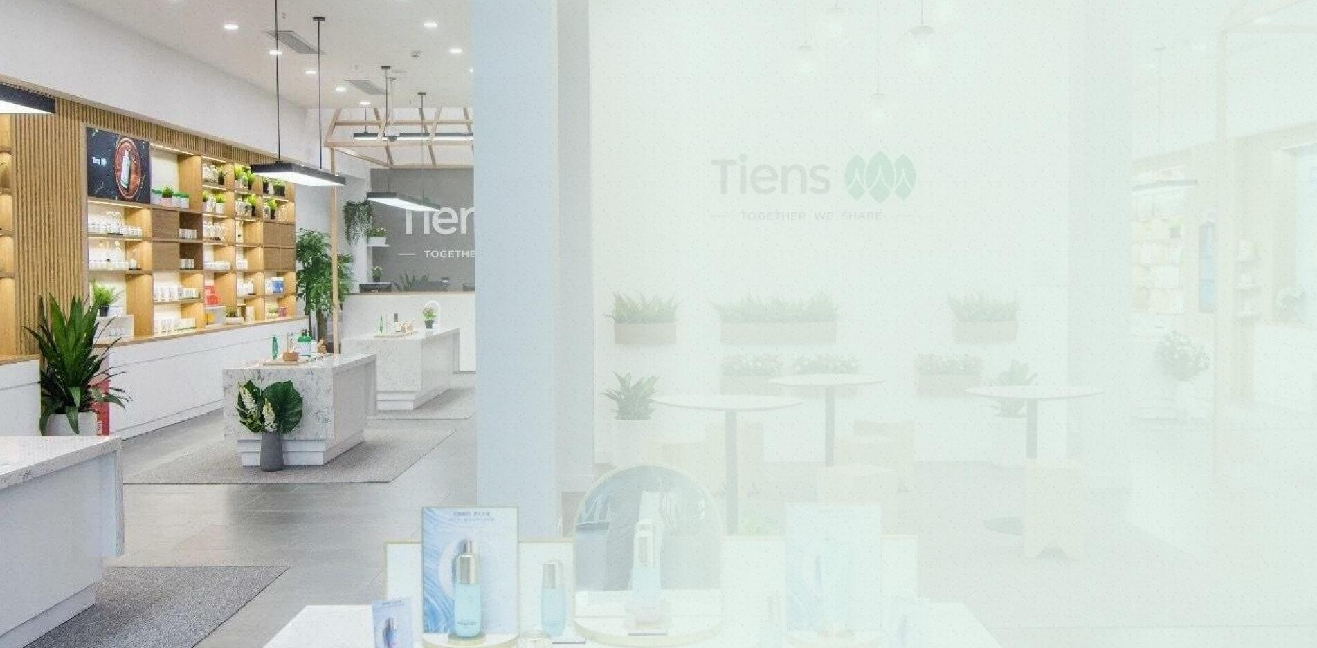 Espacio de exhibición de productos TIENS en su sitio regional